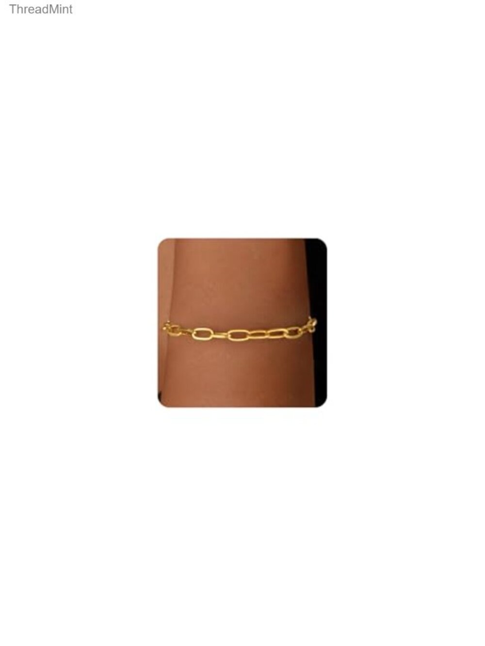 S925 Sterling Silver 18K Gold Plated Paperclip Chain Bracelet Link